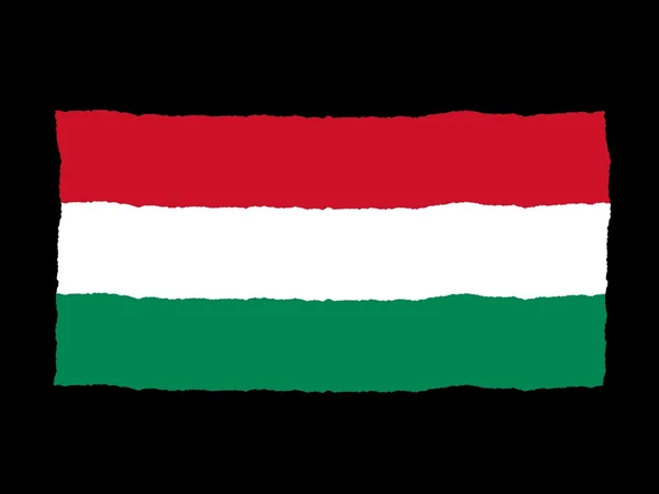 Handdrawn flag of Hungary — Stock Photo, Image