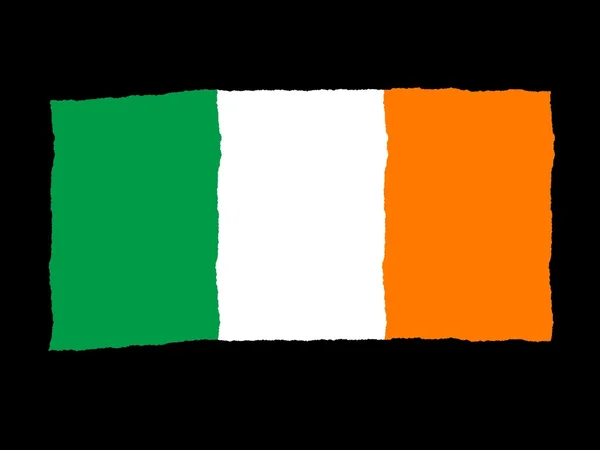 Handdrawn irská vlajka — Stock fotografie