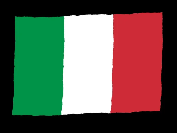 Handgetekende vlag van Italië — Stockfoto