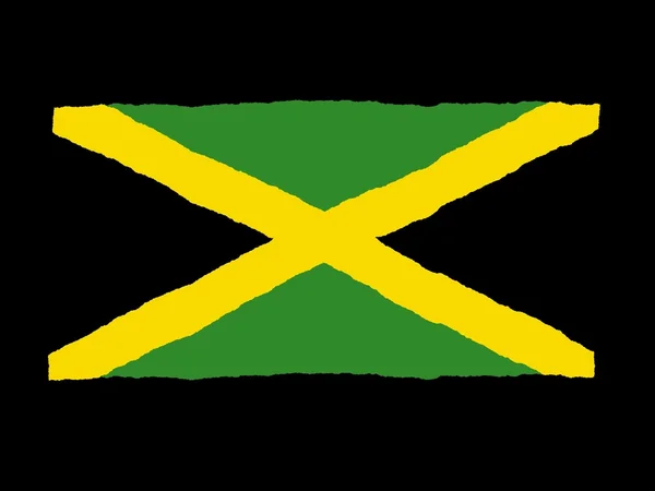 Handdrawn vlajka Jamajka — Stock fotografie