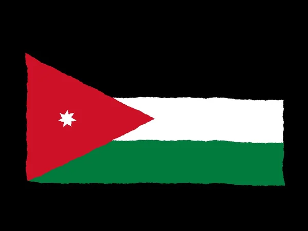Handdrawn σημαία του Jordan — Φωτογραφία Αρχείου
