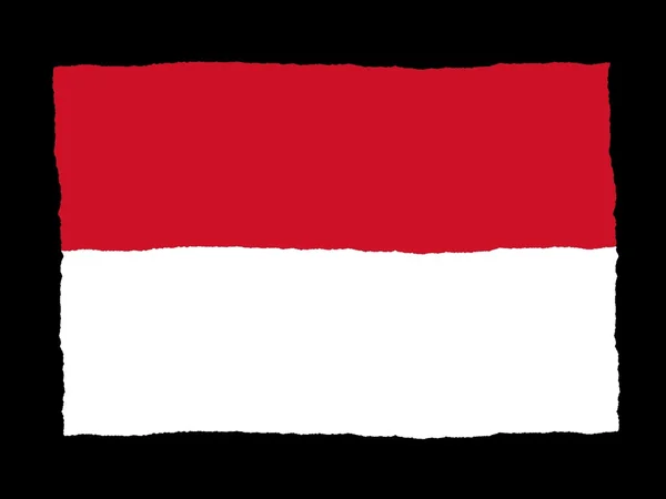 Handgezeichnete Flagge Indonesiens — Stockfoto