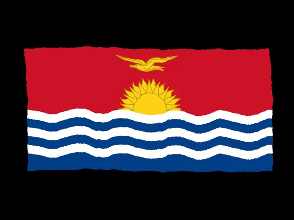 Handdrawn Kiribati zászlaja — Stock Fotó