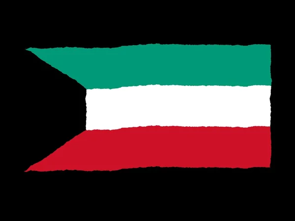 一手拉科威特国旗的 — 图库照片
