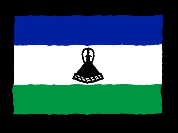 Handdrawn flag of Lesotho — Stock Photo, Image