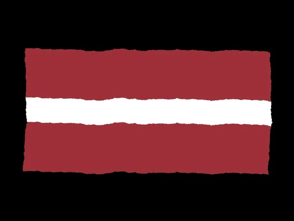 Bandeira desenhada à mão de Latvia — Fotografia de Stock