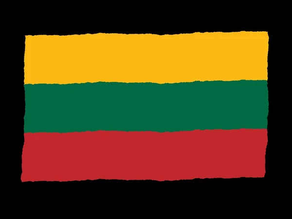 Bandiera disegnata a mano della Lituania — Foto Stock