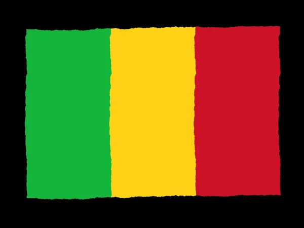 Bandiera disegnata a mano del Mali — Foto Stock
