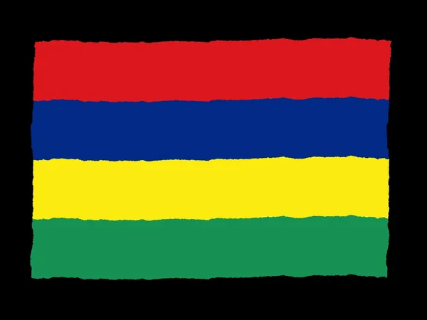 Handgezeichnete Flagge von mauritius — Stockfoto