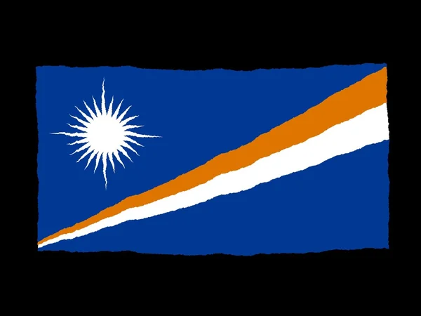 Bandeira desenhada à mão de Ilhas Marshall — Fotografia de Stock