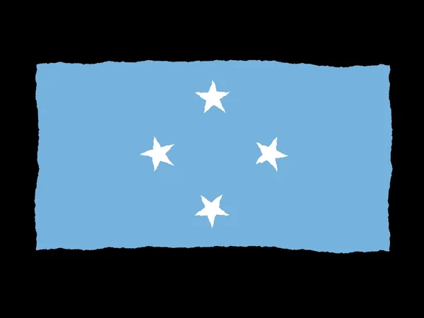 Handdrawn Mikronézia zászlaja — Stock Fotó