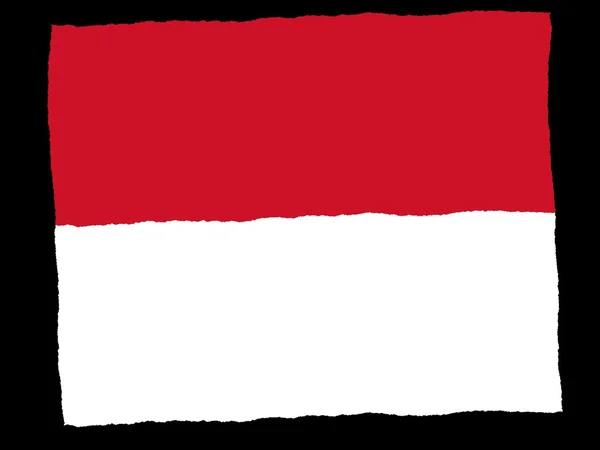 Handdrawn flag of Monaco — Stock Photo, Image