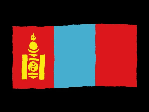 stock image Handdrawn flag of Mongolia