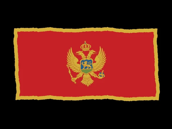 Karadağ bayrağı handdrawn — Stok fotoğraf