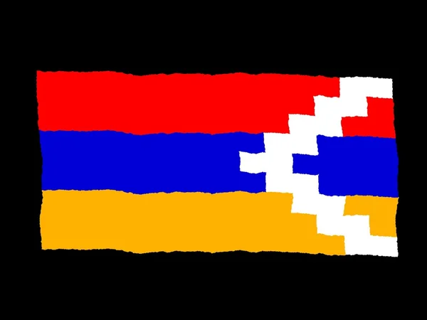 Handdrawn flagga Nagorno-Karabakh — Stockfoto