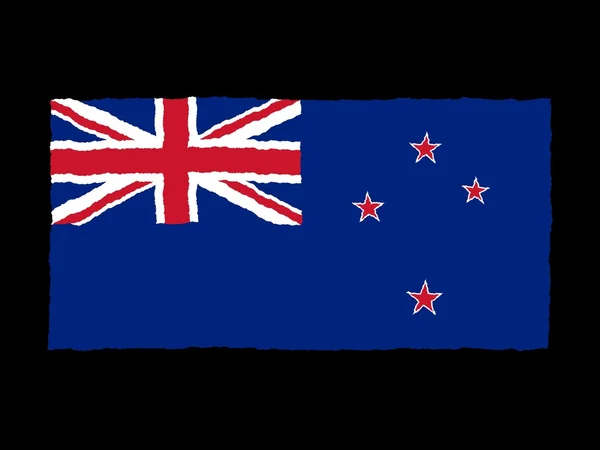 Yeni Zelanda bayrağı handdrawn — Stok fotoğraf