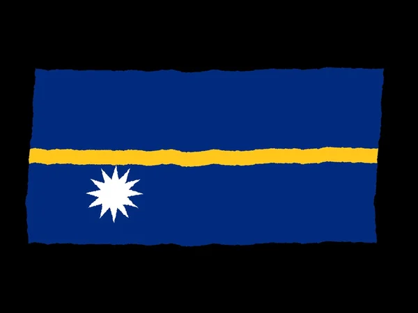 Handdrawn σημαία του Ναουρού — Φωτογραφία Αρχείου