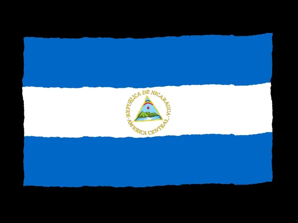 Bandeira desenhada à mão de Nicarágua — Fotografia de Stock