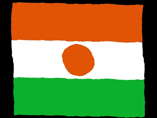 Nigerin käsinvedetty lippu — kuvapankkivalokuva