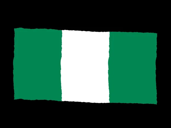 Handdrawn vlajka Nigérie — Stock fotografie