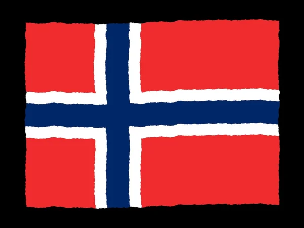Handdrawn flagga Norge — Stockfoto
