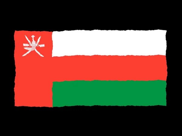 Bandiera disegnata a mano dell'Oman — Foto Stock