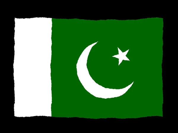 Bandeira desenhada à mão de Paquistão — Fotografia de Stock