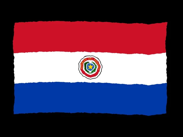 Handdrawn σημαία της Παραγουάης — Φωτογραφία Αρχείου