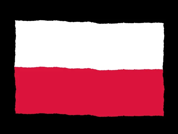 Handdrawn flag of Poland — Stock Photo, Image