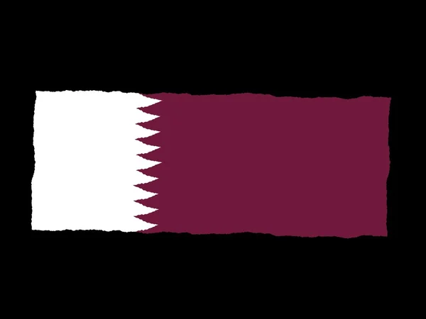 Handdrawn flag of Qatar — Stock Photo, Image