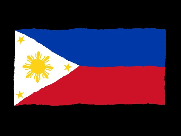 Filipinler bayrağı handdrawn — Stok fotoğraf