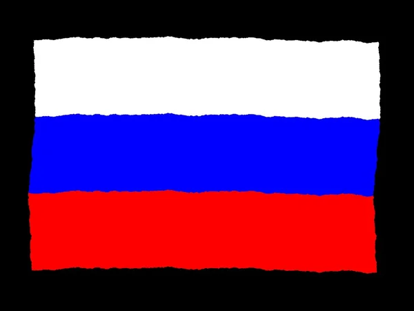 Handgetekende vlag van Rusland — Stockfoto