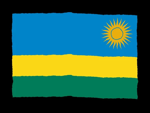 Handgezeichnete Flagge Ruandas — Stockfoto