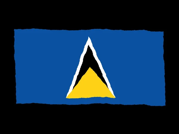 Handdrawn flagga Saint Lucia — Stockfoto