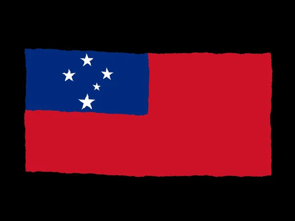 Drapeau dessiné à la main de Samoa — Photo
