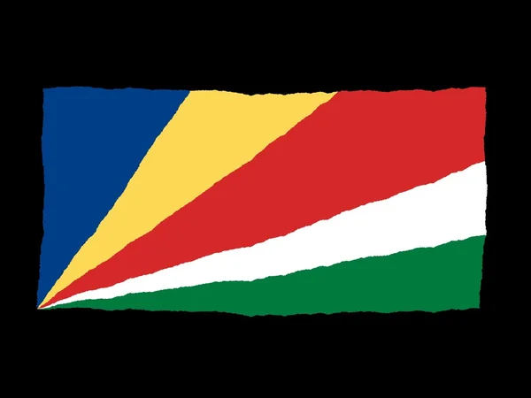 Handgezeichnete Flagge der Seychellen — Stockfoto