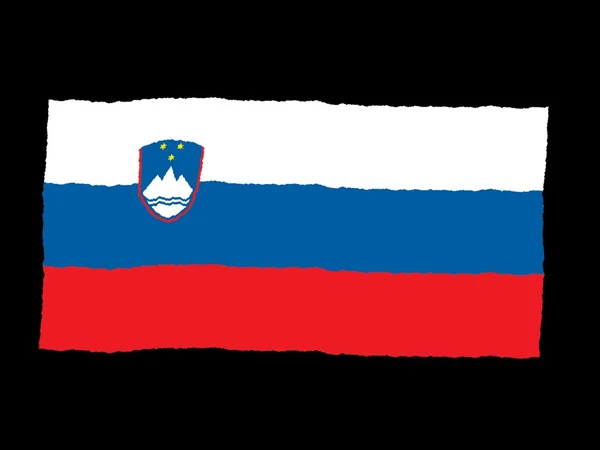 Handgetekende vlag van Slovenië — Stockfoto