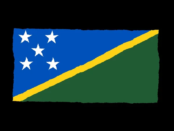 Drapeau dessiné à la main des Îles Salomon — Photo