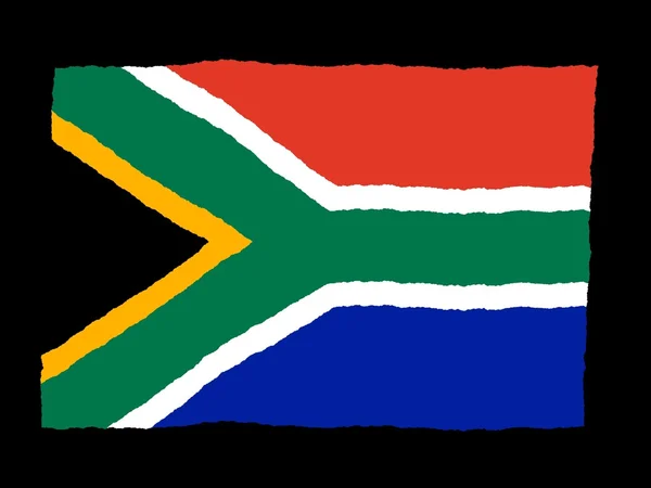 Handdrawn flag of South Africa — Stock Photo, Image