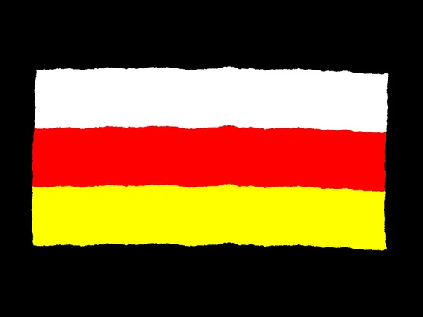 Handdrawn Dél-Oszétia zászlaja — Stock Fotó