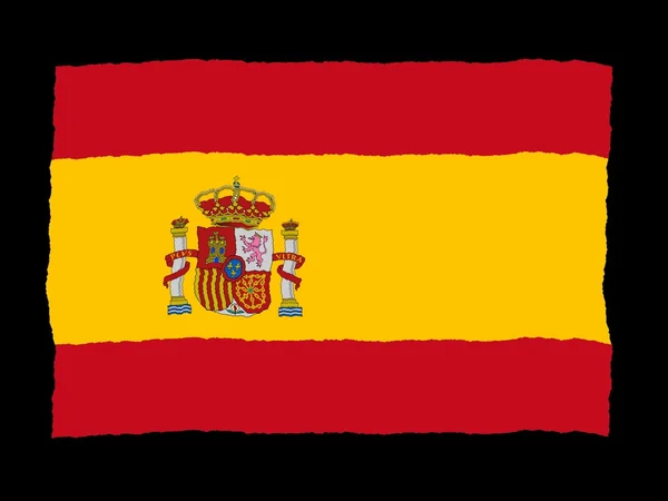 Handdrawn σημαία της Ισπανίας — Φωτογραφία Αρχείου