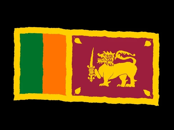 Handgezeichnete Fahne von sri lanka — Stockfoto