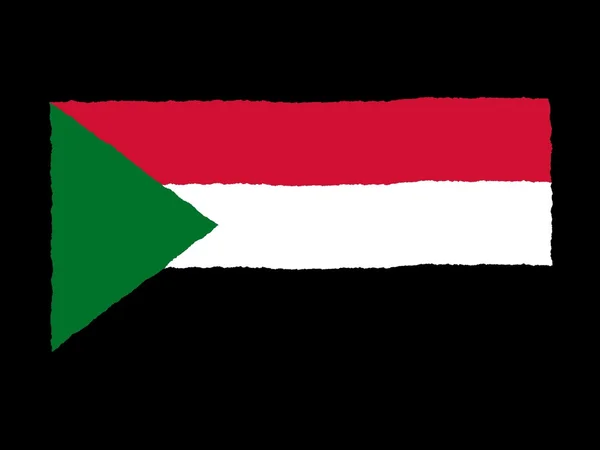 Handgezeichnete Fahne von Sudan — Stockfoto