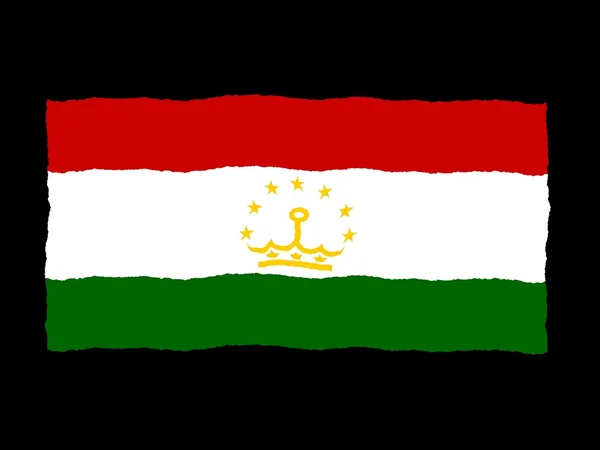 Handdrawn flag of Tajikistan — Stock Photo, Image