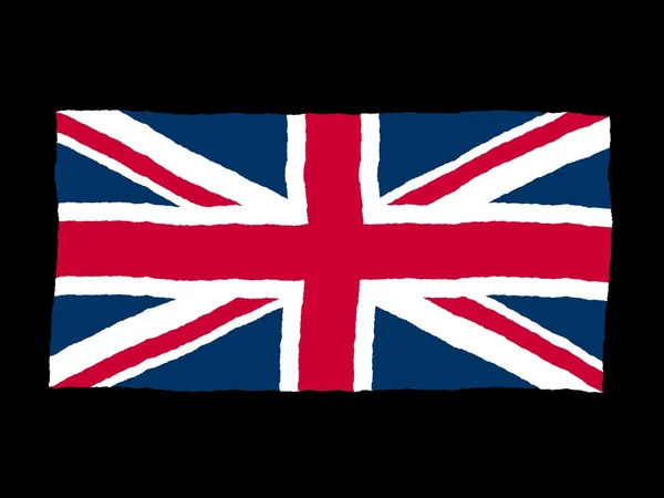 Bandeira desenhada à mão do Reino Unido Union Jack — Fotografia de Stock