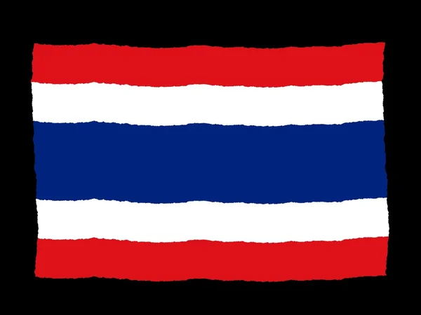 Drapeau dessiné à la main de Thaïlande — Photo
