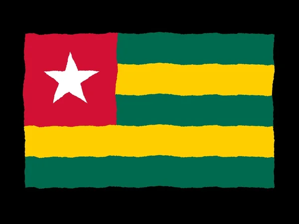 Bandeira desenhada à mão de Togo — Fotografia de Stock