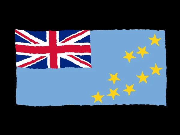 Bandiera disegnata a mano di Tuvalu — Foto Stock