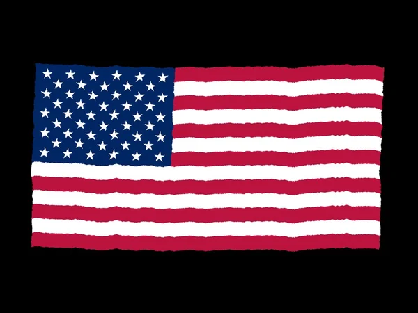 Handdrawn flagga USA — Stockfoto