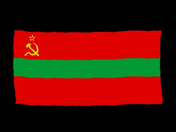 Handgetekende vlag van Transnistrië — Stockfoto